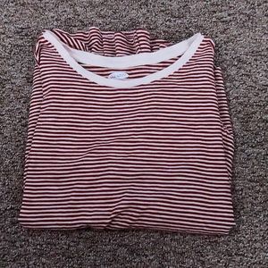 Maroon and white stripes long shirt